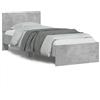 vidaXL Giroletto con testiera grigio cemento 90x200 cm Materiale a base di legno