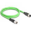 DELOCK M12 Kabel X-kodiert 8 Pin St. zu Bu. PUR(TPU) 1 m