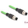 Delock - Cavo di rete - da 8 pin M12 (M) a 8 pin M12 (M) - 5,0 m - 6,8 mm - SF/UTP - codifica A - verde (80414)