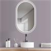 PonteSino HOKO specchio da bagno LED 50x90 cm specchio da parete ovale con cornice in metallo + cambio luce bianco caldo-bianco freddo-neutro, 2700-6500K. Interruttore a sfioramento. Memoria. Parma