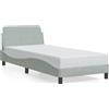 vidaXL Struttura letto "Dover" grigio chiaro 90x200 cm velluto