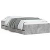 vidaXL Giroletto con cassetti grigio cemento 75x190 cm materiale a base di legno