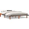 vidaXL Letto in legno massiccio senza materasso Wax brown 150x200 cm Legno di pino