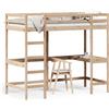 vidaXL Letto a soppalco con scrivania 100x200 cm in legno di pino massiccio