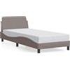 vidaXL Letto con testiera "Dover" Taupe 90x200 cm Tessuto