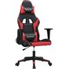 vidaXL Sedia da gaming vidaXL con funzione massaggio, in Pelle finta nera e rossa
