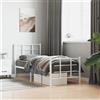 vidaXL Struttura letto con testiera e pediera in metallo bianco 75x190 cm