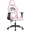 vidaXL Sedia da gioco con funzione massaggio in ecopelle bianca e rosa