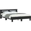vidaXL Struttura letto con testiera nera 150x200 cm in materiale a base di legno