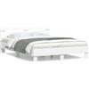 vidaXL Giroletto con testiera bianco 150x200 cm in materiale ligneo