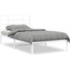 vidaXL Struttura letto con testiera in metallo bianco 100x190 cm