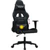 vidaXL Sedia da gaming vidaXL con funzione massaggio, in Pelle finta nera