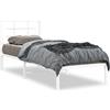 vidaXL Letto in metallo senza materasso con testiera bianco 75x190 cm