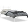 vidaXL Struttura letto con testiera in metallo bianco 90x190 cm