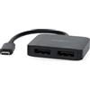 Nedis Adattatore USB-C Nedis - USB 3.2 Gen 1 - USB-C maschio - 2x Displayport femmina - 4K@60Hz - 0,20 m - Rotondo - Nichelato - PVC - Nero - Confezione