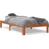 vidaXL Letto in legno massiccio senza materasso cera marrone 75x190 cm legno di pino