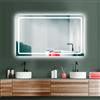 PonteSino HOKO ANTI-FLAG LED specchio da bagno 100x60cm+orologio+cambio luce bianco caldo-bianco freddo-neutro. La luce può essere accesa con interruttore a sfioramento/interruttore a parete. Bochum