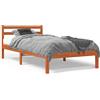 vidaXL Letto in legno massiccio senza materasso cera marrone 75x190 cm legno di pino
