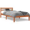 vidaXL Letto in legno massiccio senza materasso cera marrone 90x190 cm legno di pino