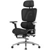 MARK ADLER Expert 7.9 | Sedia da scrivania ergonomica Sedia da ufficio | Schienale regolabile Poggiatesta | Poggiapiedi | Profondità di seduta regolabile | Nero
