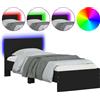 vidaXL Giroletto con testiera e luci LED nero 75x190 cm