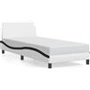 vidaXL Struttura letto "Dover" bianco e nero 90x200 cm in Pelle finta