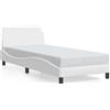 vidaXL Giroletto con testiera bianco 90x200 cm in ecopelle