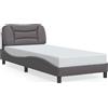 vidaXL Giroletto con testiera grigio 80x200 cm in ecopelle