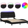 vidaXL Giroletto con LED nero 140x200 cm in ecopelle