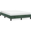 vidaXL Struttura letto senza materasso verde scuro 120x190 cm velluto