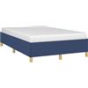 vidaXL Struttura letto senza materasso blu 120x190 cm tessuto