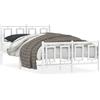 vidaXL Struttura letto con testiera e pediera in metallo bianco 120x190 cm