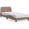 vidaXL Struttura letto "Dover" cappuccino-marrone 90x200 cm in Pelle finta