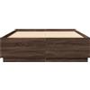 vidaXL Struttura letto con LED effetto rovere marrone 150x200 cm Materiale a base di legno