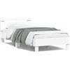 vidaXL Struttura letto con testiera bianca 100x200 cm in materiale ligneo
