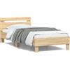 vidaXL Struttura letto senza materasso con testiera rovere Sonoma 100x200 cm
