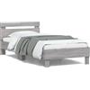 vidaXL Giroletto con testiera grigio Sonoma 100x200 cm in materiale ligneo