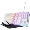 Trust GXT 794W Tastiera Mouse Incluso USB QWERTY Italiano Bianco