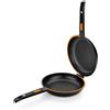 BRA Efficient A271464, Padella per omelette rotonda, nera, arancione, Teflon Platinum Plus, 5,5 mm, gas, induzione