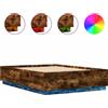 vidaXL Struttura letto con LED in rovere fumé 150x200cm Materiale a base di legno