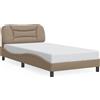 vidaXL Giroletto con testata cappuccino-marrone 100x200 cm in ecopelle