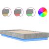 vidaXL Struttura letto con LED cemento grigio 75x190 cm