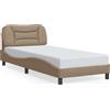 vidaXL Giroletto con testata cappuccino-marrone 80x200 cm in ecopelle