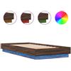 vidaXL Struttura letto con LED effetto rovere marrone 90x200 cm