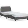 vidaXL struttura letto vidaXL "Dover" grigio 90x200 cm in Pelle finta