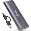 Hamlet Box Esterno SSD M.2 NVMe USB-C 3.2 Gen 2 Nero Alluminio Compatibile Win/Mac