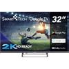 Smart Tech 32HV02V Smart TV 32 Pollici HD Ready Display LED Sistema Vidaa DVBT2/C/S2 Classe E Wi-Fi colore Nero