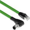 ACT Industrial 1,50 metri Cavo sensore M12D 4 pin maschio ad angolo retto a RJ45 maschio, cavo Superflex Xtreme TPE, schermato