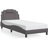 vidaXL Giroletto con testiera grigio 80x200 cm in ecopelle