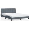 vidaXL Giroletto con testata grigio scuro 160x200 cm in velluto